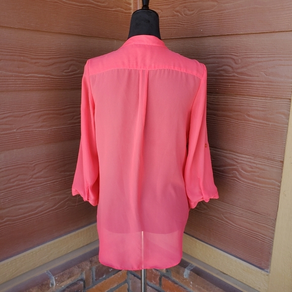 A. Byer Women's Coral Pink 3/4 Sleeve Blouse Size Medium EUC - Picture 13 of 14